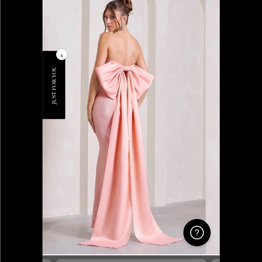 Club London Pink Sequin Bow dress